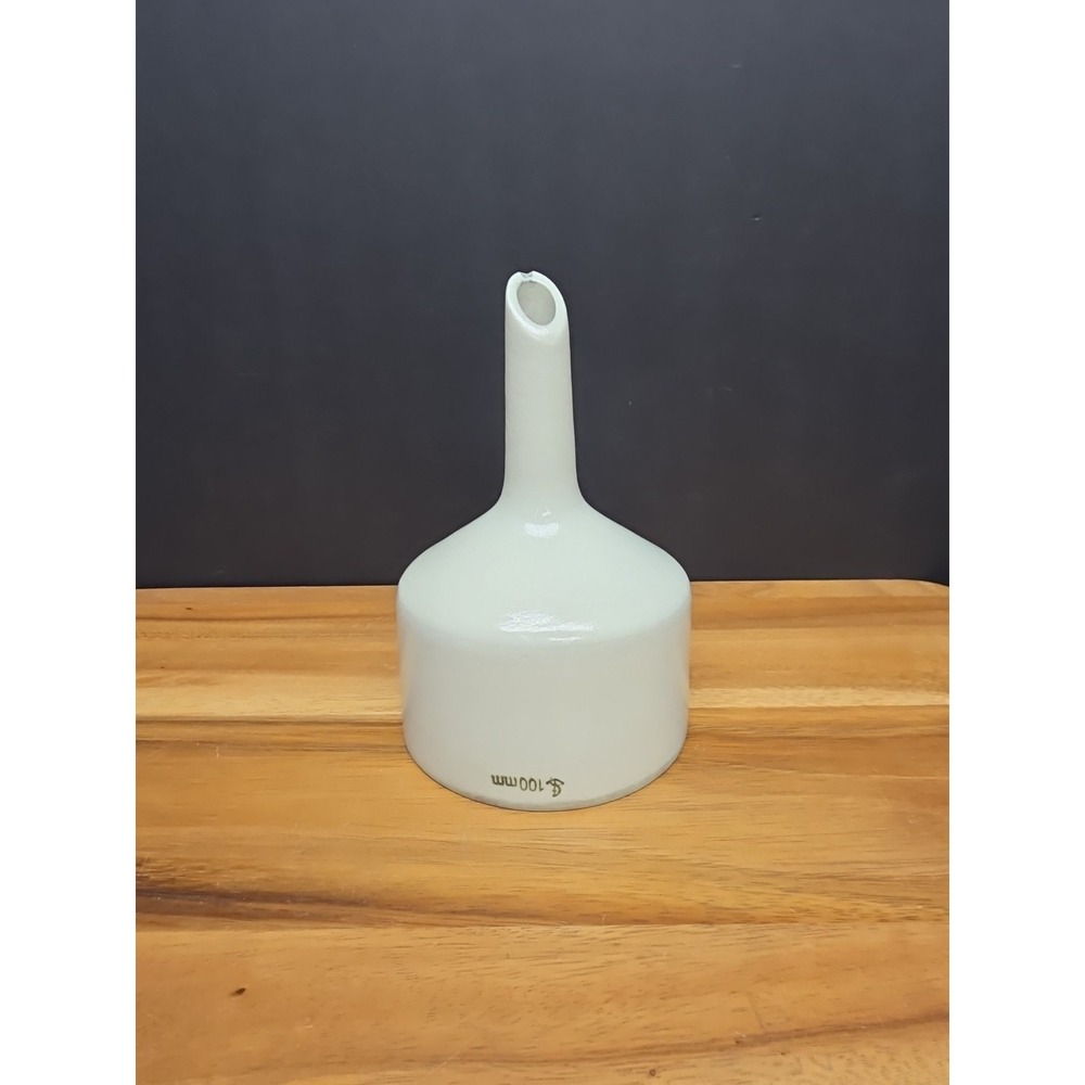 Vtg USA 100 mm Porcelain Funnel White Glazed Filter Strainer